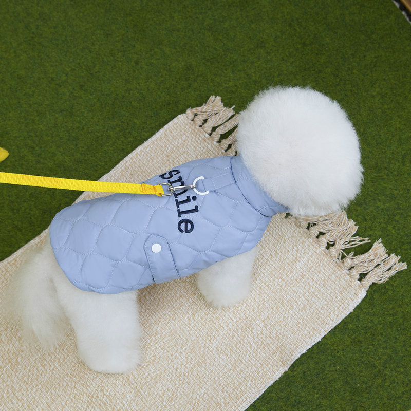 狗狗衣服带牵引扣冬季棉衣约克夏比熊泰迪小型犬宠物25微笑棉衣|undefined