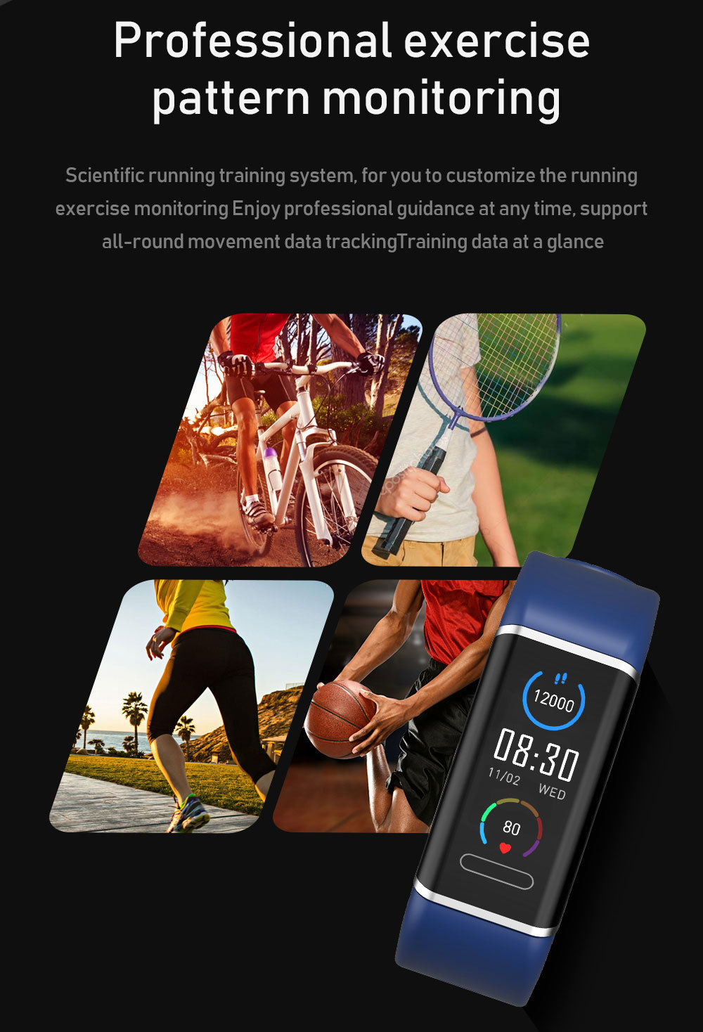 Title 7, CT6 Smart Motion Meter Step Color Screen Bracel...