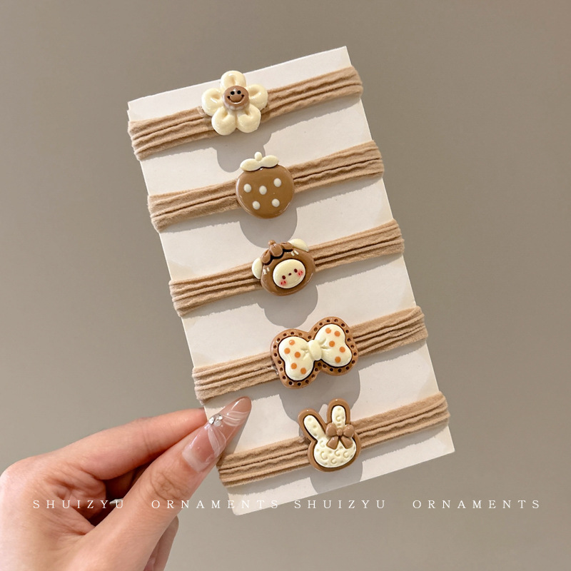 Papá Noel correa de goma para niños navideños vestido de cabello jardín de infantes bebé anillo de cabello de Navidad atmósfera accesorios