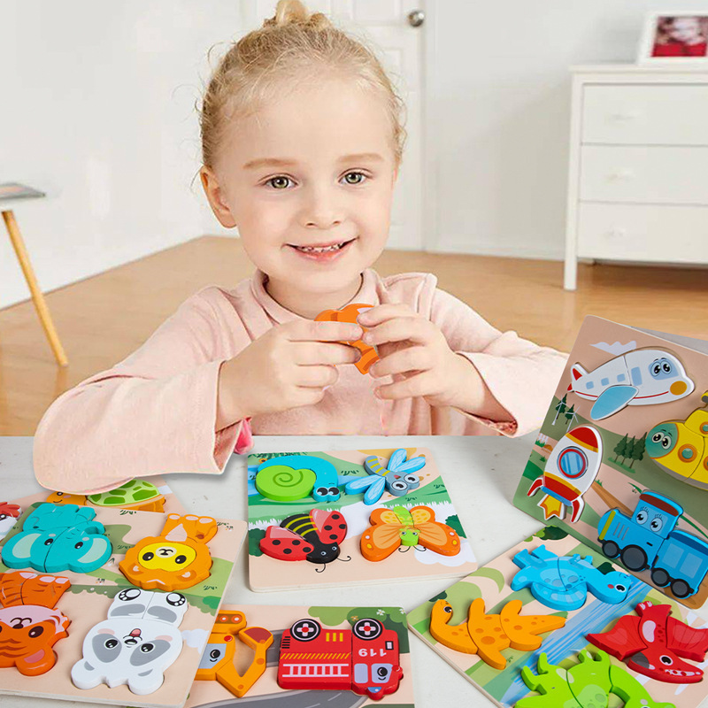 4 - en - 1 puzzle cognitivo infantil juegos de puzzle de educación temprana iluminación juegos de puzzle emparejamiento 3D puzzle transfronterizo