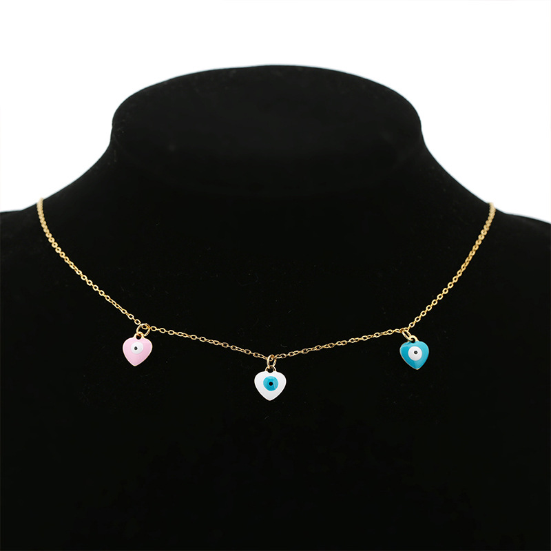 8*10mm Jewelry Making Size 20 PCS/Package 8*10mm Hole 1~1.9mm 304 Stainless Steel Heart Shape Eye Pendant