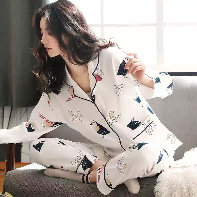 Nuevas celebridades de Internet ins viento primavera otoño pijamas mujeres de manga larga versión coreana japonesa dulce y lindo traje de servicio a domicilio de confinamiento