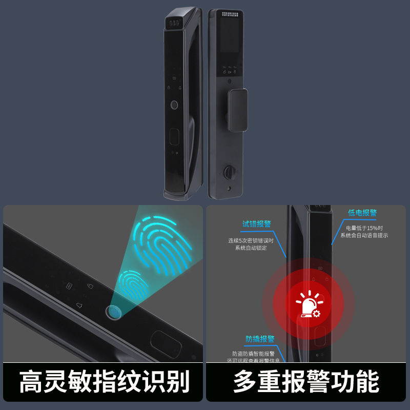 Reconocimiento facial 3D cerradura inteligente automática cerradura de puerta antirrobo doméstica cerradura de contraseña ojo de gato cerradura de huellas dactilares al por mayor