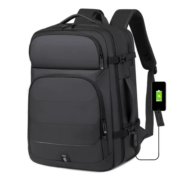 Backpack, Men's Business Backpack, High-End Waterproof Computer Backpack, Large Capacity, Expandable Business Trip Travel Bag