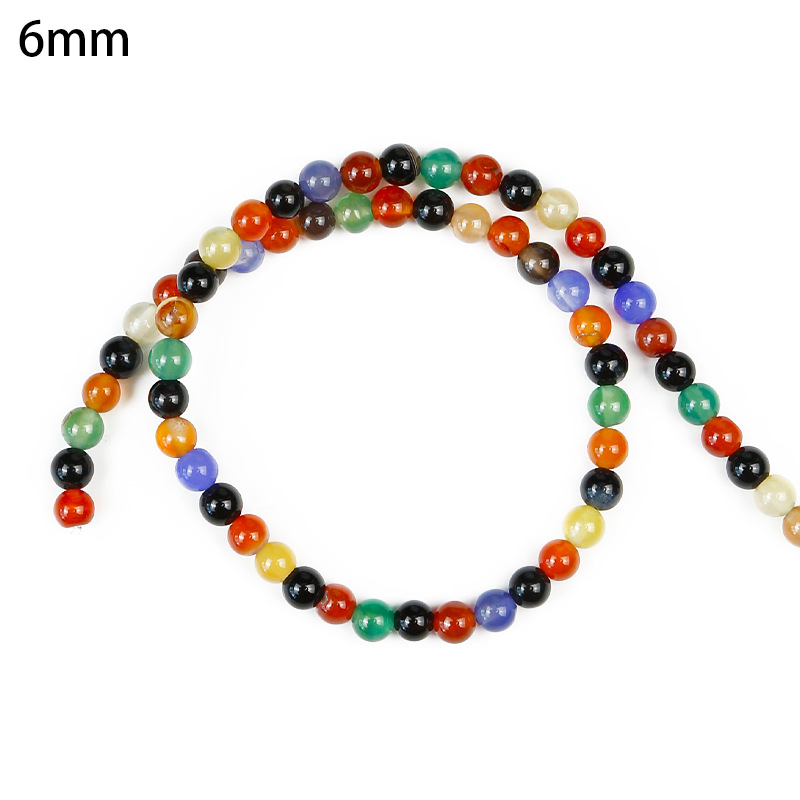 Cuentas sueltas de ágata colorida Joyas de bricolaje hechas a mano púrpura Pulsera de cristal Accesorios de material Cuentas redondas semiacabadas Cuentas sueltas