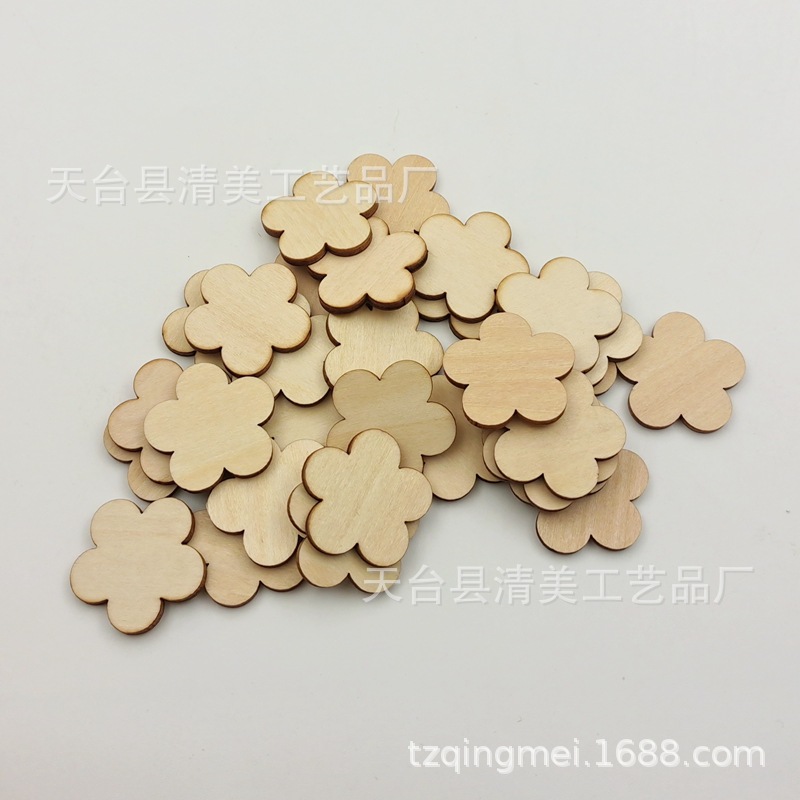 Tablero de madera de tilo de 30mm-180mm nuevo botón de flor de ciruela de cinco flores de bricolaje hermosa decoración para niños