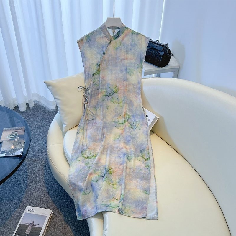Modernized Ao Dai and Cheongsam style, youthful and elegant, 2026 new summer collection, suitable for everyday wear, new Chinese-style Zen-inspired dress set