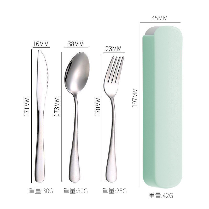 Cuchillo y tenedor de cubierta de acero inoxidable transfronterizo cuchillo y tenedor de tres piezas hotel cuchillo y tenedor de filete de comida occidental conjunto portátil regalos