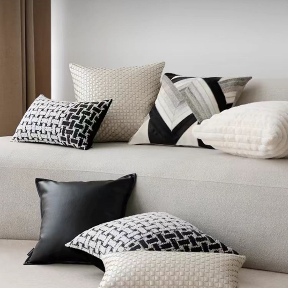 Light Luxury Simple Modern Pillow Sofa Living Room Cushion Square Pillow Model Room Hotel Cream Style Instagram Style Backrest Bag