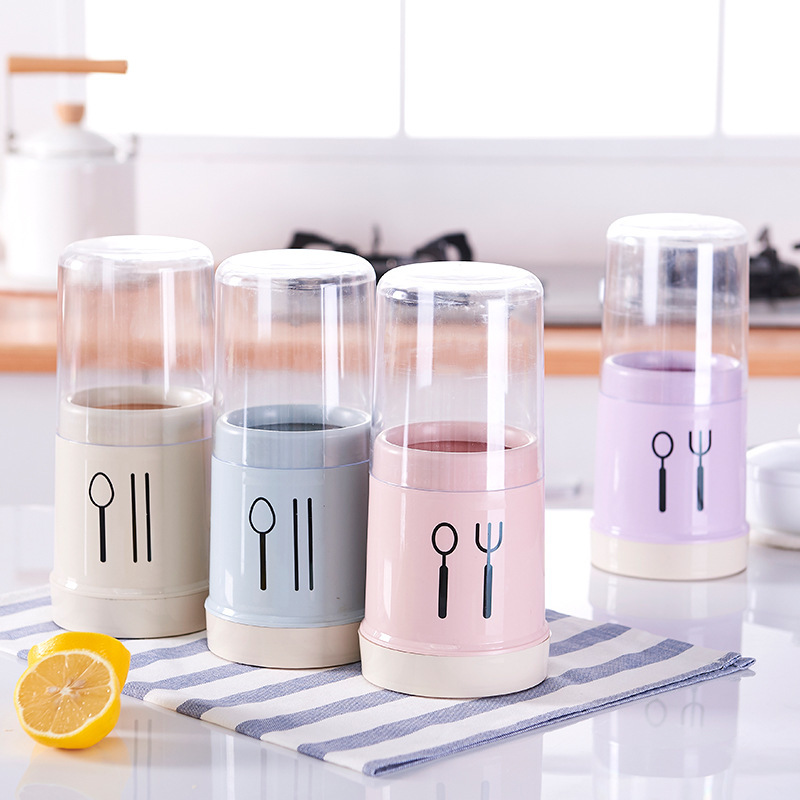 带盖防尘筷子筒筷笼沥水筷子笼塑料家用厨房筷子盒置物架收纳餐具