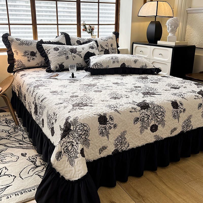 Korean style princess wind bed cover sheets four seasons cotton lace sheets mattress non-slip mat bedding wholesale