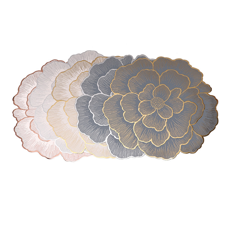 Almohadilla de flor de peonía de Amazon Almohadilla de mesa de aislamiento térmico de bronceado de pvc