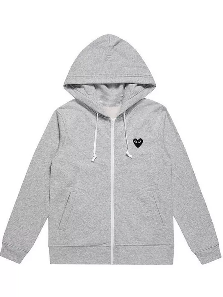 Japanese-Style Trendy Polyester Zip-Up Hoodie Heyplay Heart Jacket Unisex Autumn Winter Christmas Couple Style 1