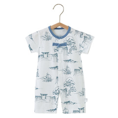Baby clothes summer Hanfu onesie A grade pure cotton Chinese style unisex baby short sleeve pinafore summer thin version