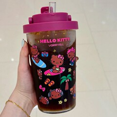 2025新款710ml吸管杯大孔可吸珍珠奶茶杯Tritan伸缩吸管卡通水杯
