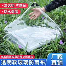 PVC透明防雨布阳台遮雨防风塑料布软玻璃保温防雨篷布亚马逊透光