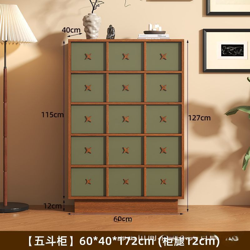 中古风五斗柜法式复古客厅边柜卧室储物柜床尾柜抽屉柜置物柜|undefined