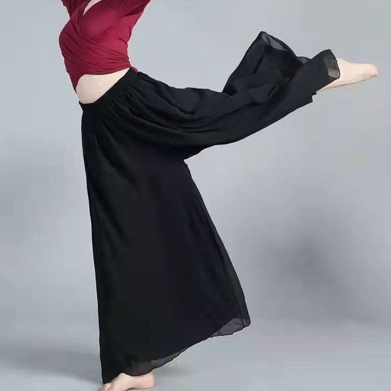 (2개) CULOTTES 골동품 넓은 다리 여름 여성의 얇은 캐주얼 높은 허리 느슨한 2023 새로운 스타일 춤 바지