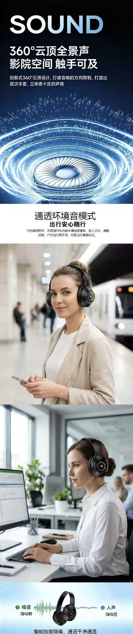 New RD-13 Over-Ear Bluetooth Headphones High Fidelity Long Battery Life Gaming Noise Cancellation Wholesale Factory Supply