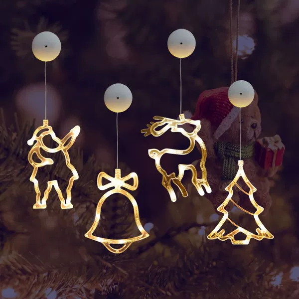 Christmas set B / four / comes with batteries and sticky hooks