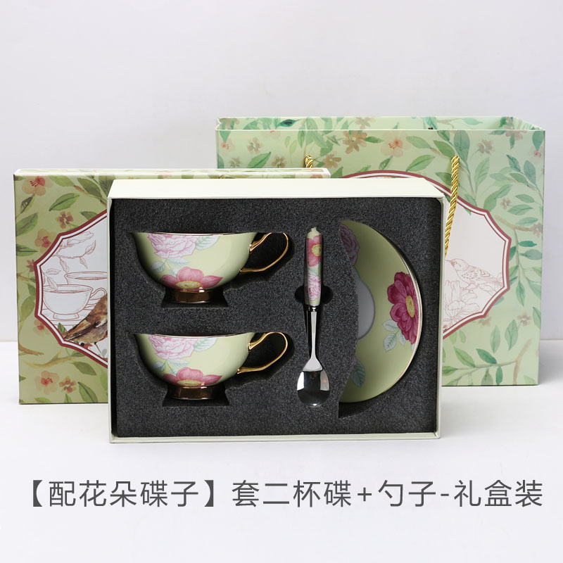 China de hueso taza de café y platillo traje hogar europeo lujo británico tarde té Taza de cerámica juego de té caja de regalo traje