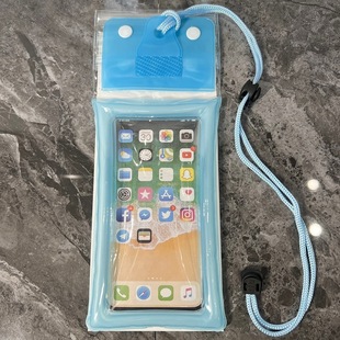 high quality three-fold mobile phone waterproof bag air bag floating hot spring swimming drifting touch screen transparent sealed diving case