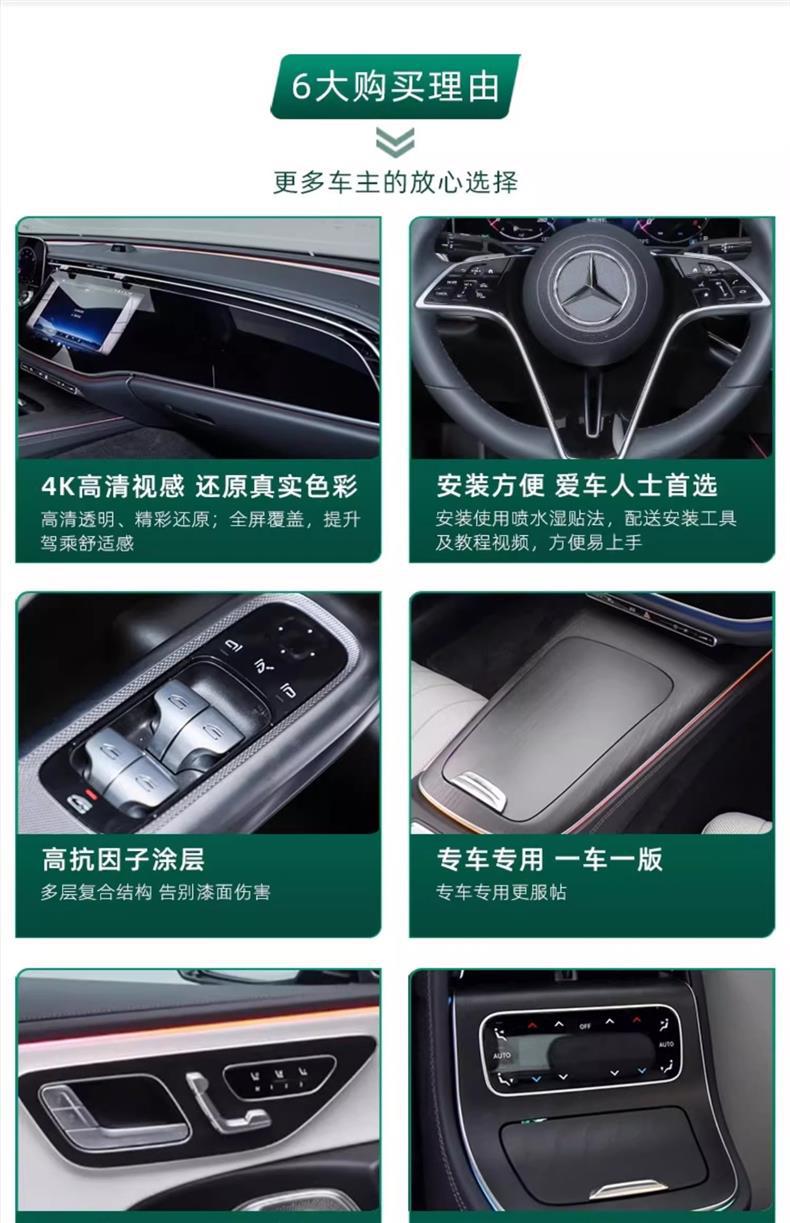 25 Mercedes-Benz E-Class E300L/E260L Interior Protection Central Control Film Navigation Instrument Screen Tempered Film Modification