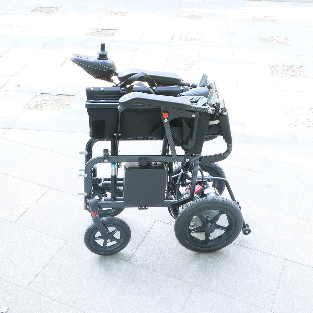17kg Aviation aluminum, one-handed lift, lightweight, portable, foldable electric wheelchair for the elderly