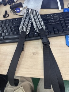 Black and white zebra print wide shoulder strap