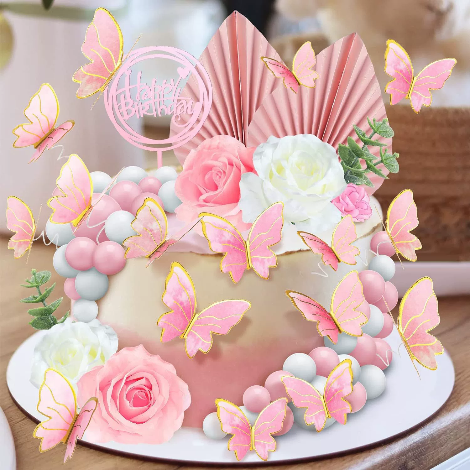 Амазонка богемная тема 52 комплекта розы бабочки день рождения торт украшения набор плагин