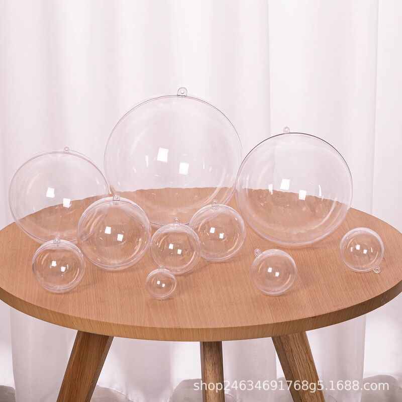 4-20cm acrylic ball, transparent ball, round ball, hollow ball, plastic ball, Christmas ball, hemispherical ball, openable decorative ball