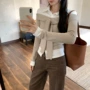 新款撞色翻领秋冬打底衫