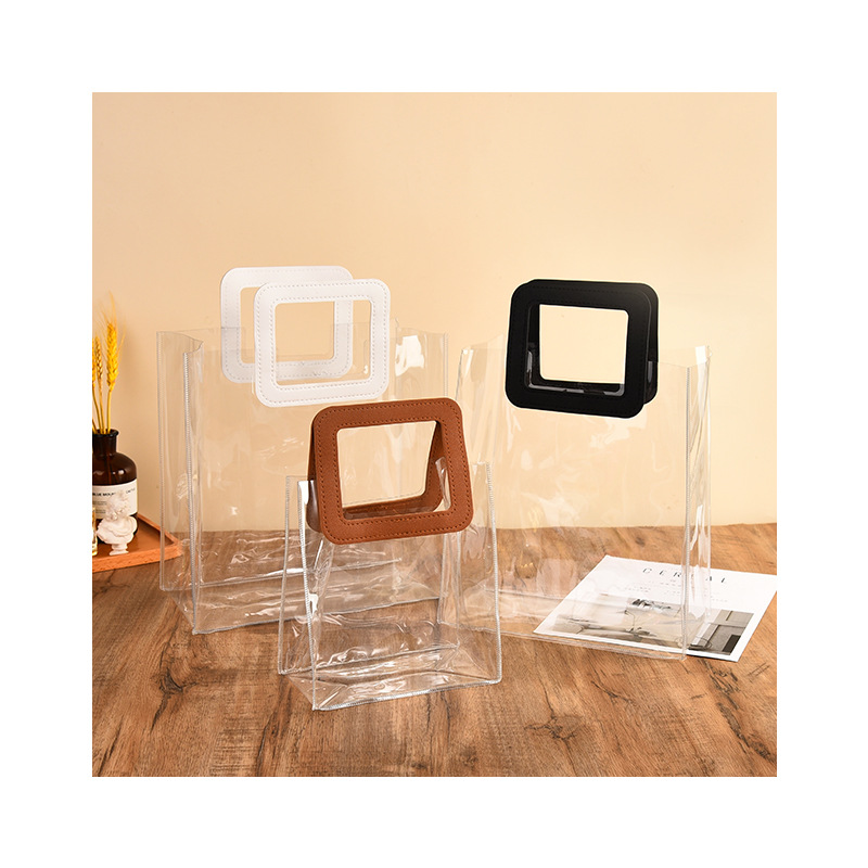 Pvc Transparent Handbag Souvenir Wedding Candy Bag Wholesale Ins Gift Hand Carry Plastic Packaging Gift Bag Customization