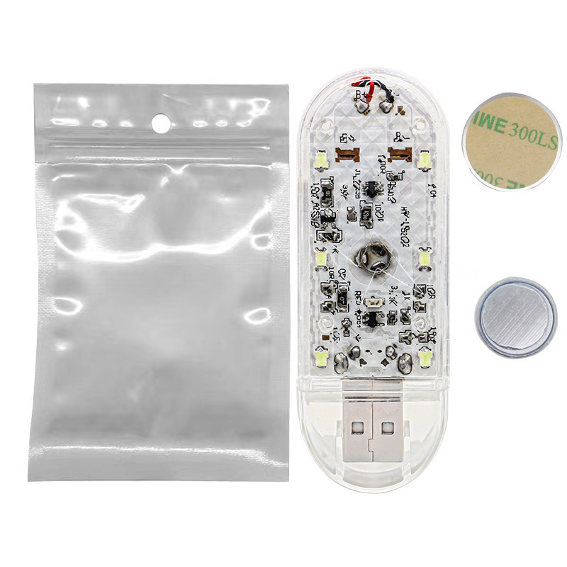 Auto Touch USB Lámpara de atmósfera inalámbrica lámpara de pie de luz de avión parpadeante de respaldo iluminación colorida decoración lámpara de advertencia image 6
