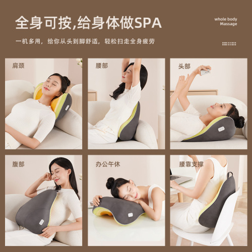 Massage Pillow, Back Support Cushion, Waist Heat Therapy Cushion, Hip Massager, Lumbar Massage Device, Abdominal Massager, Neck Massager, Cervical Massager