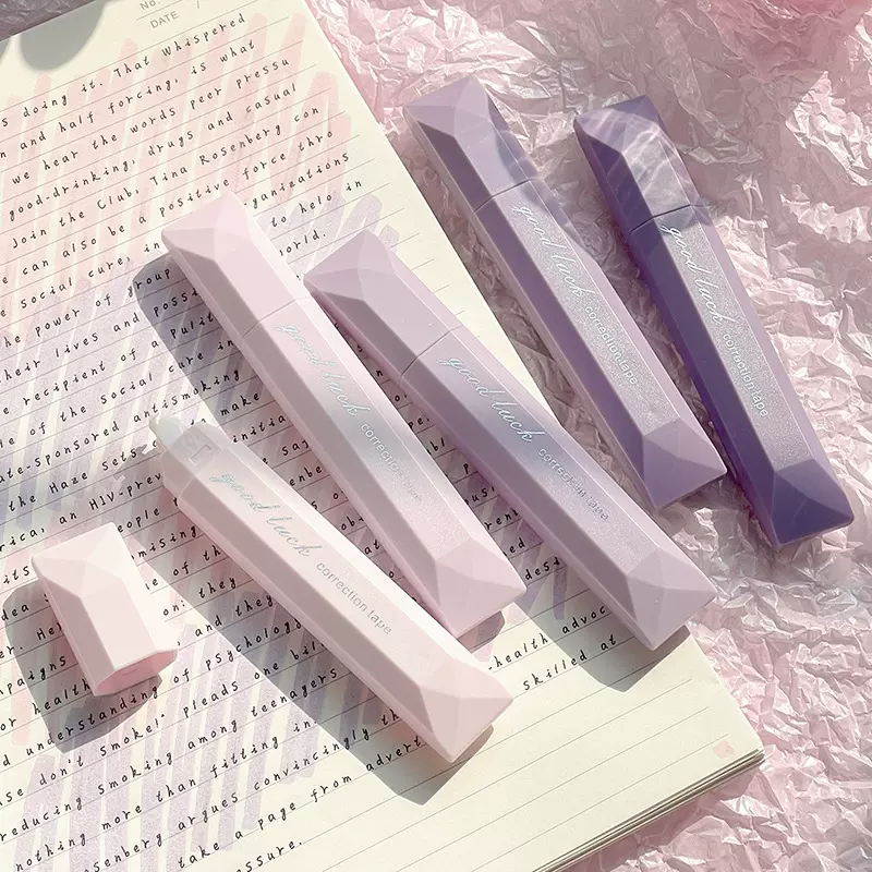 笔式修正带ins高颜值日系静音渐变涂改带大容量顺滑不断带改正带