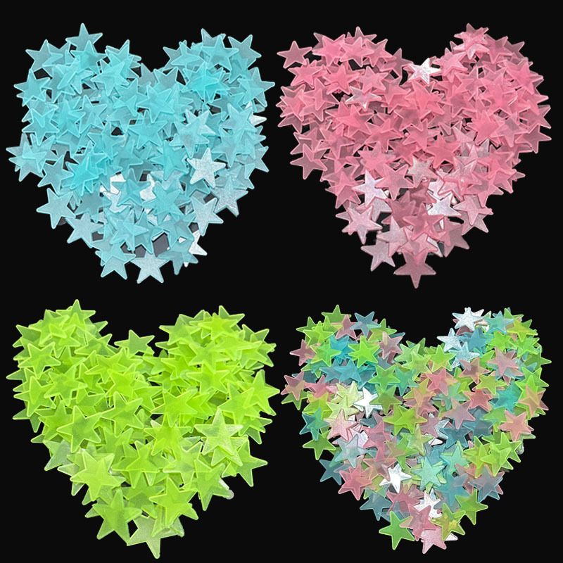 Estrellas nocturnas, luna, pared luminosa pegada a la Sala de estar del dormitorio, decoración de la pared de la fiesta, pegatinas fluorescentes de distribución transfronteriza