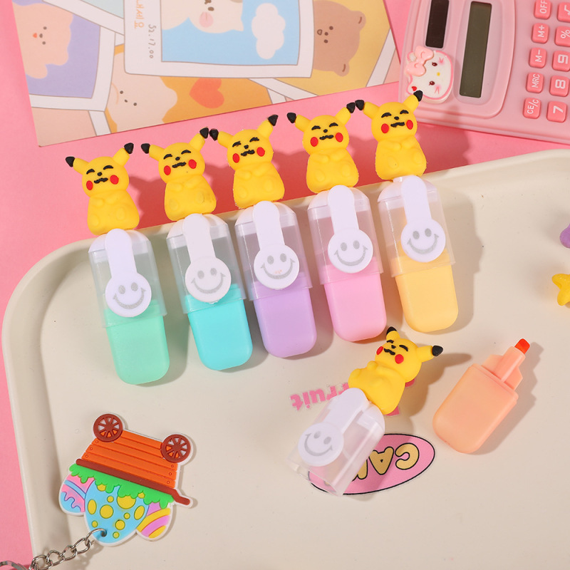 かわいい 6 色/セットピックアップミニ蛍光ペン学生キーマーカーペン学生アート絵画着色ギフト|undefined