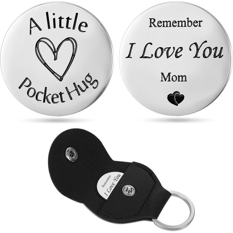 Cross Border Stainless Steel Colorful Keychain Sureio Pocket Hug Token Long Dis Jewelry Gift