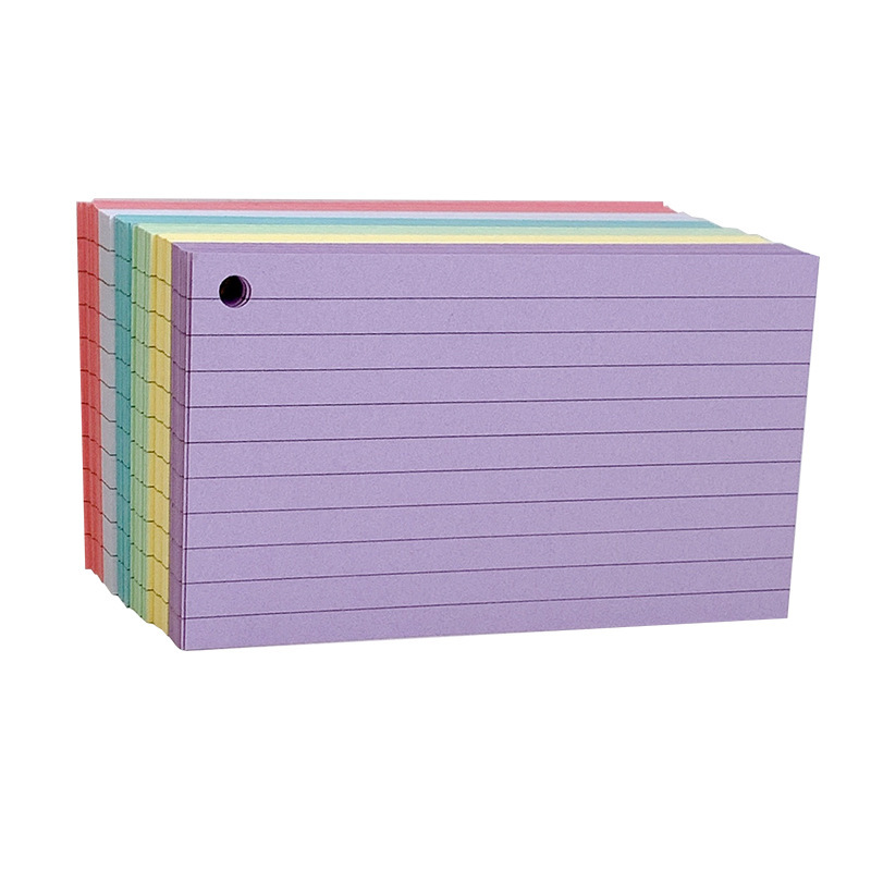 110g tarjeta de índice de color de línea horizontal libro de notas de hoja de agujero con anillo de palabras libro de papelería de aprendizaje de bucle image 5