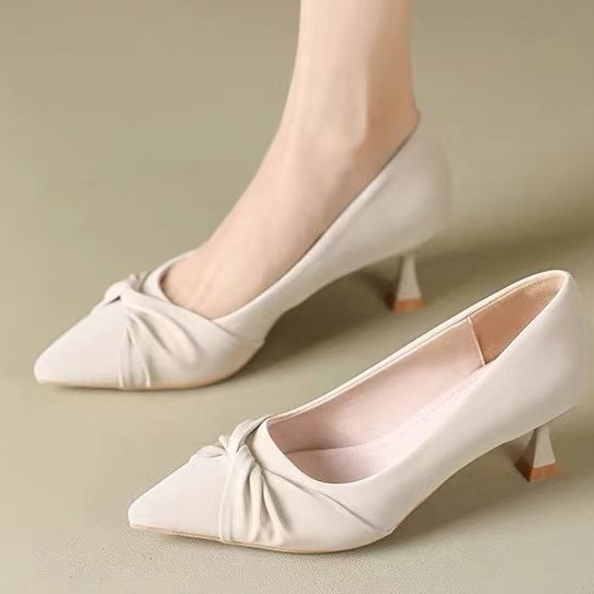Women's High Heels Korean Style Pointed Toe High 2026 Autumn New Versatile Petite Single Shoes Elegant Shallow Mouth Stiletto Heels For_voghion.com