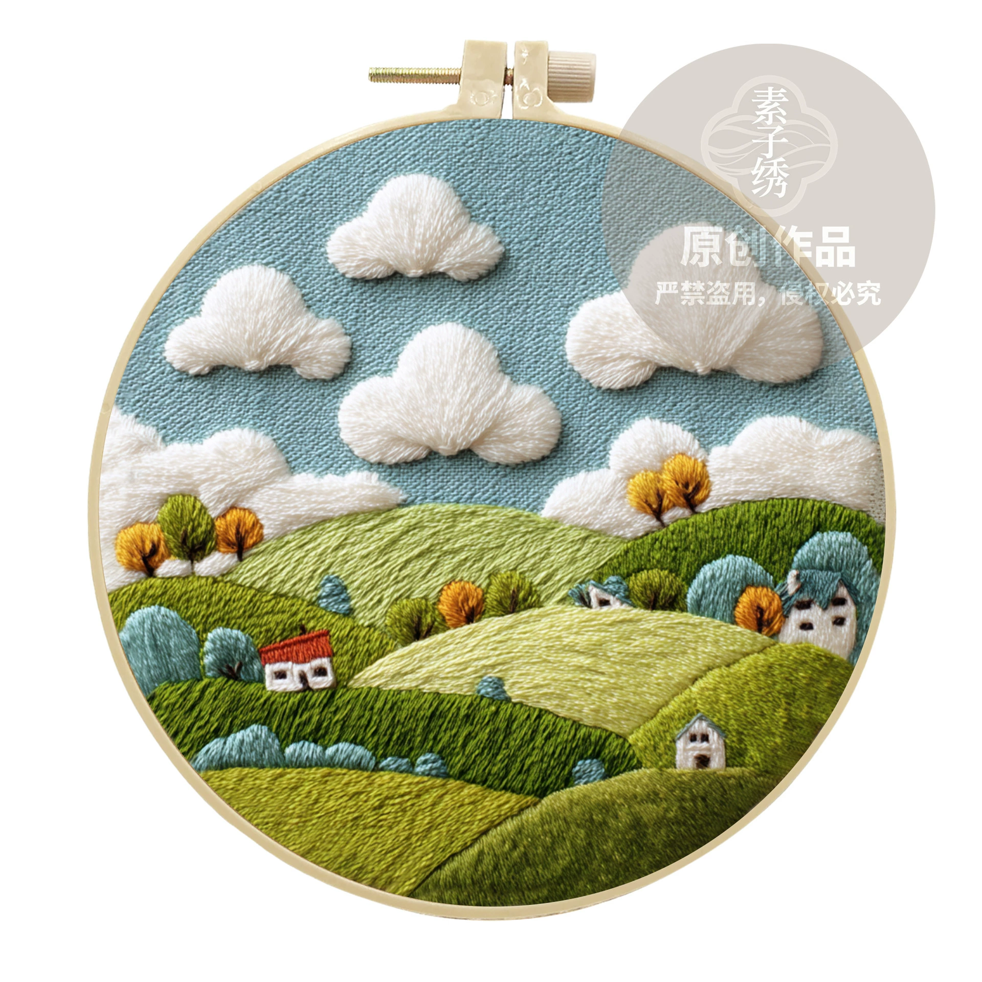 Genuine cloth, creative materials set, handmade, (Cross-border trading), with embroidery, English