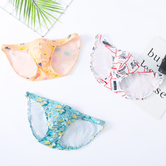 Men's Low-rise Triangular Cotton Comfort Print Trendy Gay Elastic Breathable Cross-border Wholesale