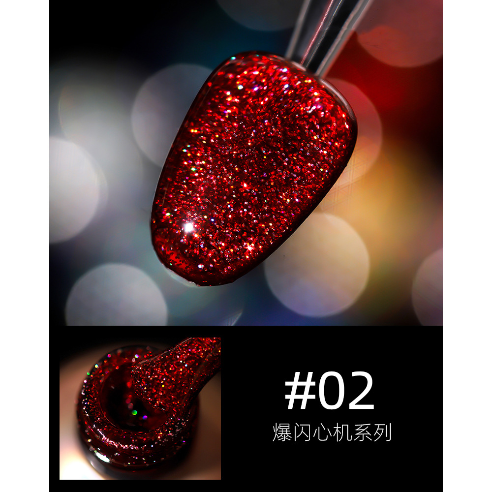 18 ml blaser blanding Gel de esmalte de uñas de diamantes rotos dinámicos Gel de esmalte de uñas polvo brillante mágico terapia de luz se refiere a la tienda de uñas al por mayor