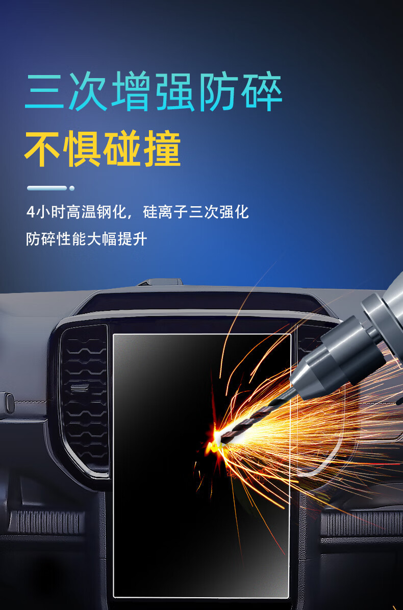 23 Models of Ford Ranger Center Console Screen Tempered Film Navigation Interior Protective Film Special Modification