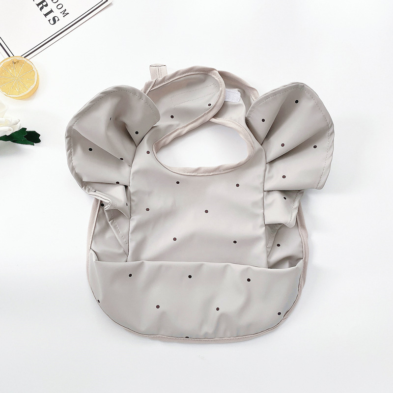 Manga de vuelo danés bebé alimentos babero alas de Ángel babero pu impermeable bebé babero alimentación ins babero