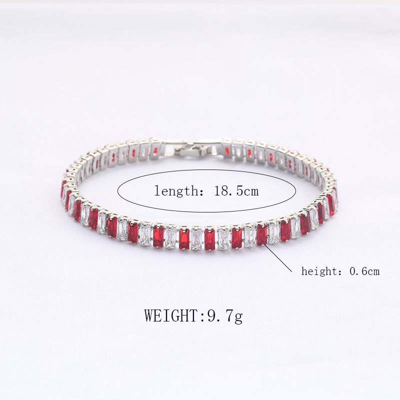 Retro Color Block Copper Inlay Zircon Bracelets