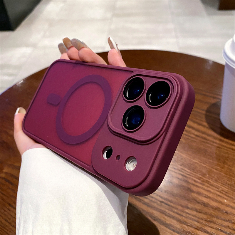 La piel de la escudo esmerila succión magnética para Apple 17PRO caso de teléfono celular iPhone 16 / 15 lente película protector a prueba de caídas