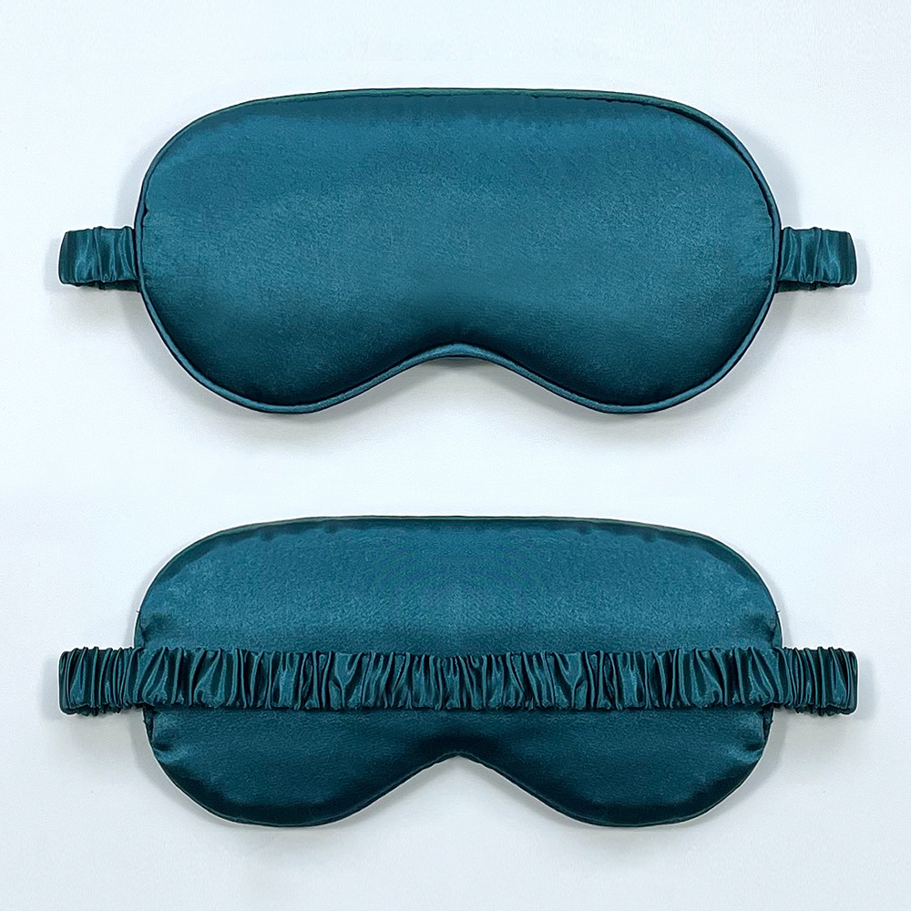 Spot máscara de ojos sombreada de seda de imitación de doble cara soporte logotipo de impresión de seda de morera máscara de ojos con incrustaciones de tedina de intestino grueso