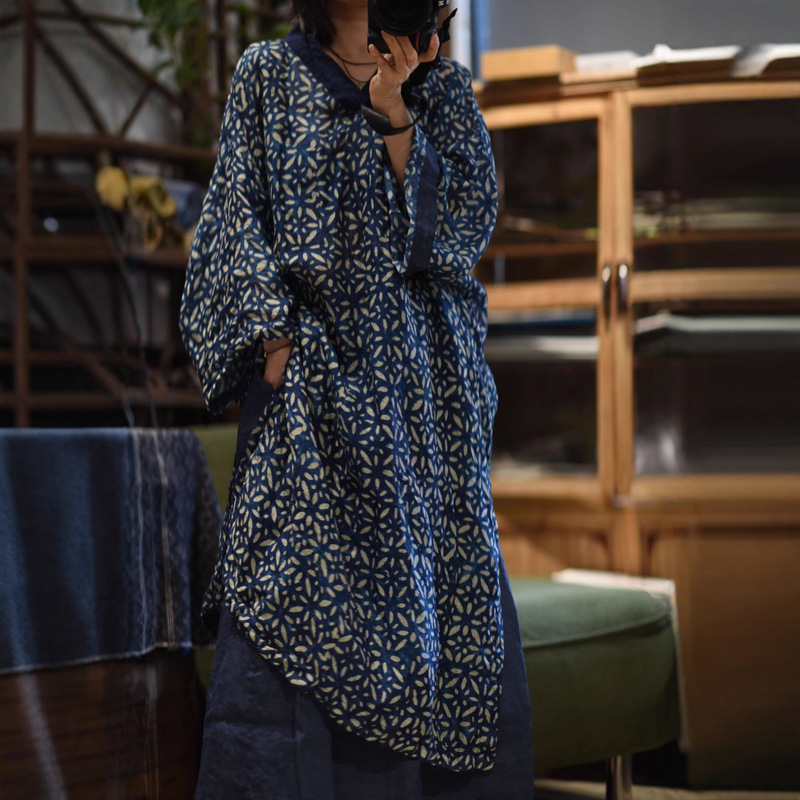 25/08 Sn198 New Retro Literary Casual Ramie Printed Retro Robe 25/08 Sn198 New Retro Literary Casual Ramie Printed Retro Robe
